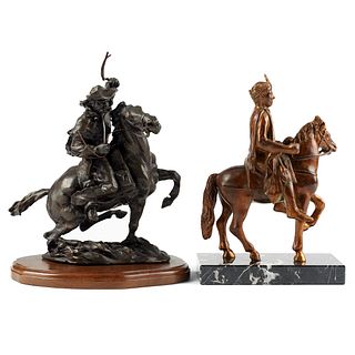 Grp: 2 Bronze Sculptures - Alexa Laver Cowboy & Charlemagne