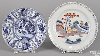 Delft charger, 18th c., with polychrome chinoiserie decoration, 12 1/4'' dia.