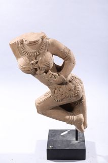 Indian Carved Sandstone Figure of a Deity
