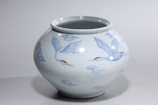 Korean Blue and White Porcelain Jar