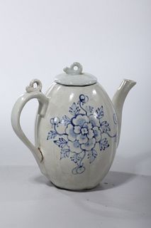 Korean Blue and White Porcelain Tea Pot