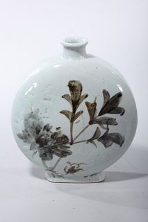 Korean White Glazed Moonflask Vase
