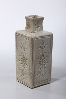 Korean Glazed Ceramic Four-Faceted Vase