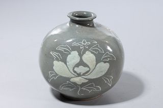 Korean Celadon Glazed Flask