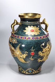 Chinese Decorative Gilt and Enameled Porcelain Vase