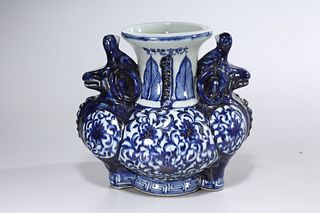 Chinese Ming-Style Blue and White Vase