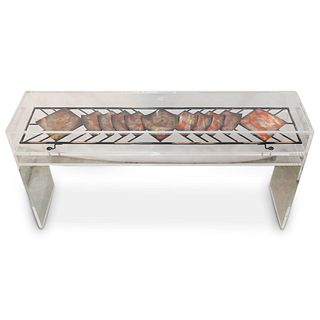 Curtis Jere Mixed Metal and Lucite Display Table