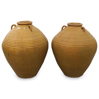 Pair Of Terracotta Oil Jars