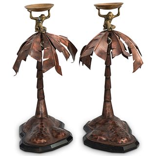 Pair of Designer Monkey Candle Holders