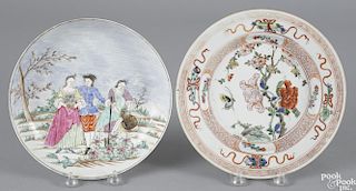 Chinese export porcelain European subject plate, 18th c., 8 1/4'' dia.