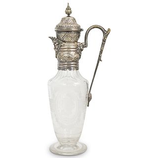 Antique Silver and Crystal Decanter