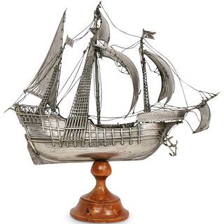 Continental Silver Ship Model of the Santa Maria