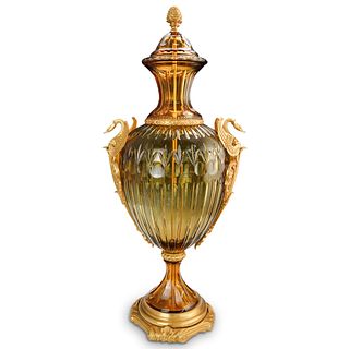Imperial Style Amber Crystal & Dore Bronze Urn