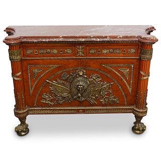 Ornate French Marble Top Credenza