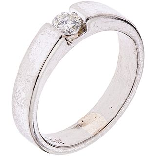 SOLITAIRE RING WITH DIAMOND IN PALLADIUM SILVER 1 Brilliant cut diamond ~0.18 ct.  Weight: 4.3 g. Size: 6