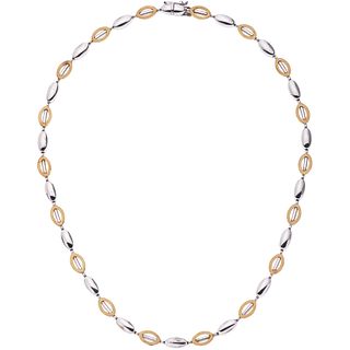 CHOKER IN YELLOW AND WHITE 14K GOLD Weight: 22.0 g. Length: 16.8" (42.8 cm)