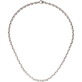 NECKLACE IN 18K WHITE GOLD Weight: 62.5 g. Length: 24" (61.0 cm)