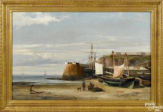 Hermanus Koekkoek (Dutch 1815-1882), oil on canvas coastal scene, signed lower left and dated