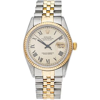 ROLEX OYSTER PERPETUAL DATEJUST WATCH IN STEEL AND 18K YELLOW GOLD REF. 16013, CA. 1984 - 1985  Movement: automatic