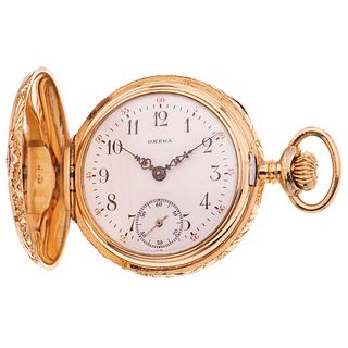 POCKET WATCH OMEGA WITH DIAMOND AND 18K YELLOW GOLD Movement: manual. Weight: 42.1 g