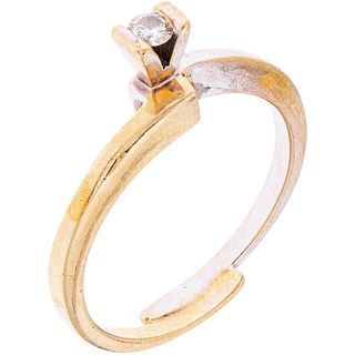 SOLITAIRE RING WITH DIAMOND IN 14K YELLOW GOLD 1 Brilliant cut diamond ~0.06 ct. Weight: 2.7 g. Size: 6 ½