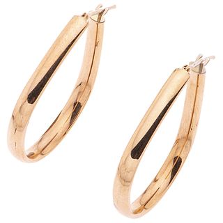 PAIR OF EARRINGS IN 14K PINK GOLD Weight: 5.0 g. Size: 0.1 x 1.2" (0.39 x 3.3 cm)
