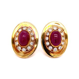 1970Õs 14k Ruby Diamond Earrings