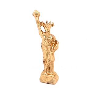 Vintage 14k Statue of Library Charm