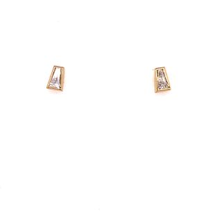 14k Baguette Diamond 0.42ct Stud Earrings