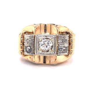 Retro 18K Diamond Chevalier Ring