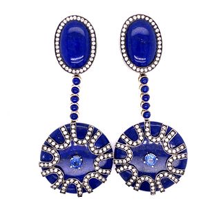 18k Lapis Lazuli Diamond EarringsÊ