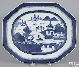 Chinese export porcelain Canton platter, 19th c., 15 1/2'' l., 18 1/2'' w.