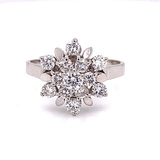 14k Flower Diamond Ring