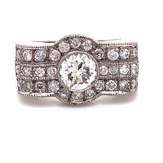 Platinum Diamond Chevalier Ring
