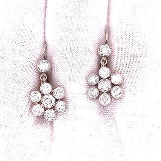 18k Platinum Diamond Rosetta Earrings