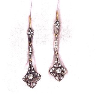 1920Õs Silver & Gold Diamond Drop Earrings