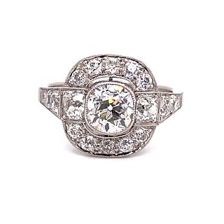 Platinum European CutÊ Diamond Ring