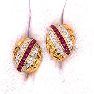18k Diamond Ruby Earrings