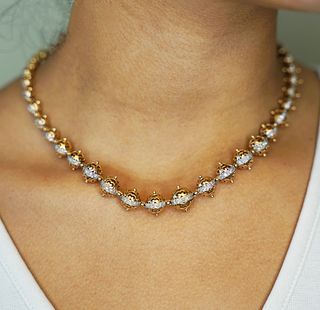 18k Retro Diamond Ball Necklace