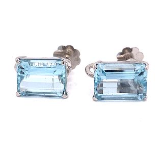 Platinum Aqua Earrings