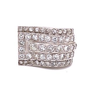 Platinum Diamond Chevalier Ring
