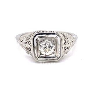 Art Deco Old Mine Diamond Engagement RingÊ