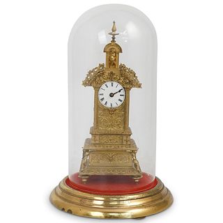 19th Cent. French Raingo Dore Bronze Clock with Dome