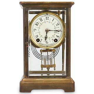 "New Haven Clock Co." Brass & Glass Mantle Clock