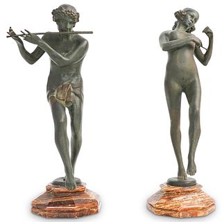 (2 Pc) Eugene E. Piron (1875-1928) Bronze Sculptures
