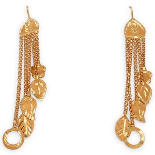 Pair of 21k Gold Multi Strand Earrings