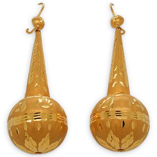 Pair of 21k Gold Drop Earrings