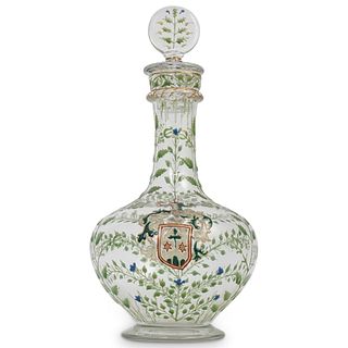 Possibly Galle Glass and Enamel Decanter