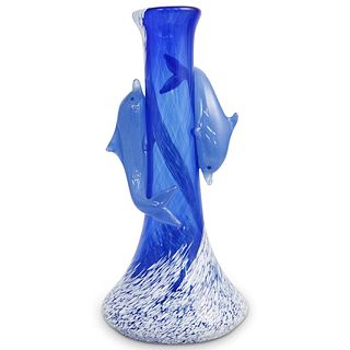 "Henryk Rysz" Sabina Dolphin Glass Vase