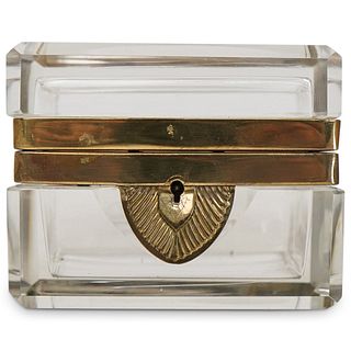 Art Deco Glass and Gilt Brass Vanity Box